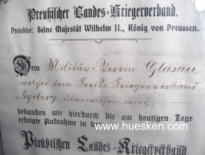 Foto 2 : GLASAU. Großformatige Urkunde des Preußischen...