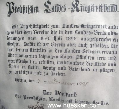 Photo 3 : GLASAU. Großformatige Urkunde des Preußischen...