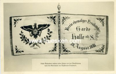 PHOTO-POSTKARTE 'Fahne ehemaliger Preussischer Garde -...