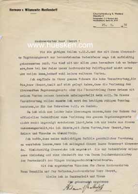 Photo 2 : WILAMOWITZ-MOELLENDORFF, Hermann von...