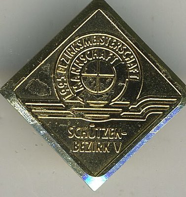 BODENSEE. Vergoldetes Ansteckabzeichen 'Bezirk V - 1995...