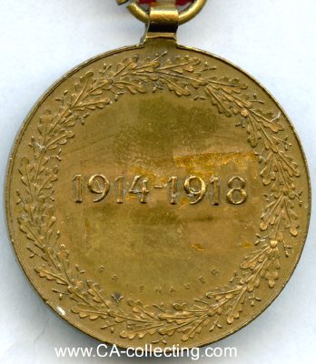 Photo 2 : KRIEGS-ERINNERUNGSMEDAILLE 1914-1918. Bronze 36mm am...