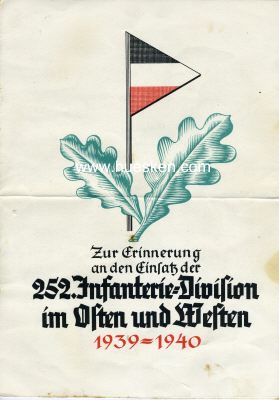 EINSATZ- ERINNERUNGSURKUNDE 1939-1940 DER 252....