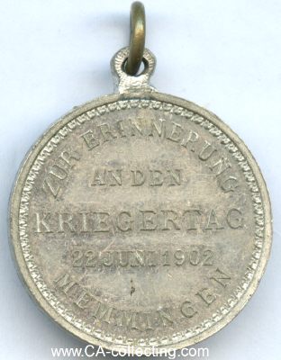 Photo 2 : MEMMINGEN. Medaille zur Erinnerung an den Kriegertag in...