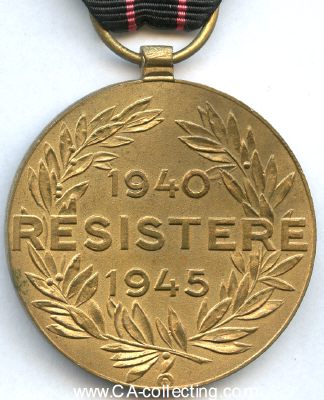 Foto 2 : RESISTANCE-MEDAILLE 1940-1945 (von Paul Wissaert). Bronze...