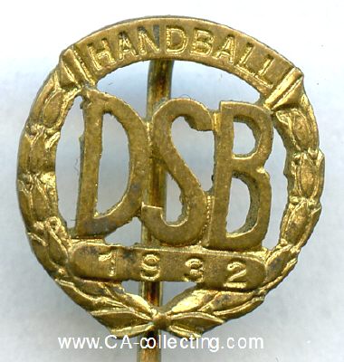 GOLDENE DSB-EHRENNADEL 'HANDBALL' 1932 der Deutschen...