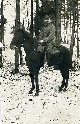 PHOTO 12x8cm: Feldgrauer Soldat zu Pferd,...