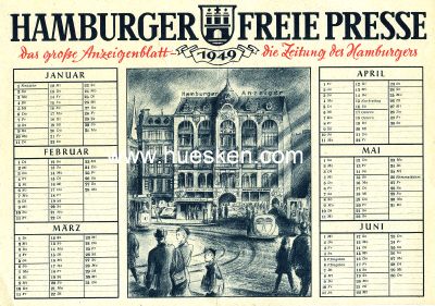 JAHRESKALENDER 1949 der Hamburger Freien Presse. 2...
