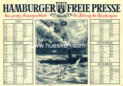 Foto 2 : JAHRESKALENDER 1949 der Hamburger Freien Presse. 2...