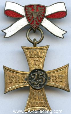 FRANKFURT/MAIN. Vergoldetes Ehrenkreuz um 1900 des...