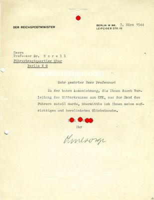 Foto 2 : OHNESORGE, Dr. Wilhelm. Reichspostminister...