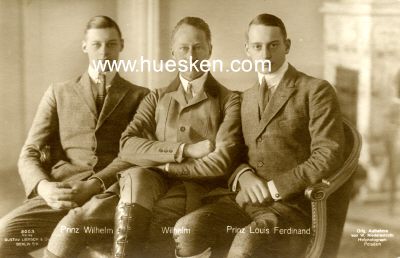 PHOTO-POSTKARTE Kronprinz Wilhelm mit Prinz Wilhelm und...