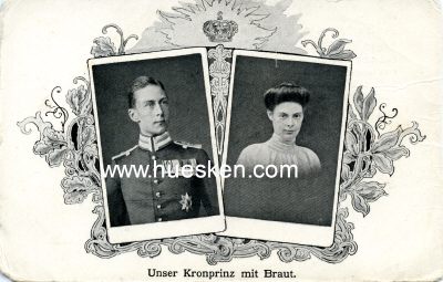 PHOTO-POSTKARTE Unser Kronprinz mit Braut
