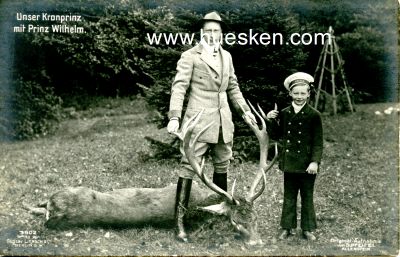 PHOTO-POSTKARTE Unser Kronprinz mit Prinz Wilhelm