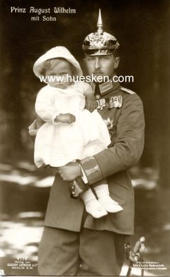 PHOTO-POSTKARTE Prinz August Wilhelm mit Sohn
