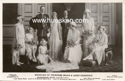 PHOTO-POSTKARTE Wedding of Princess Maud & Lord Carnegie....
