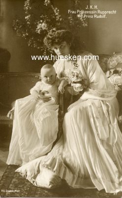 PHOTO-POSTKARTE I.K.H.Frau Prinzessin Rupprecht mit Prinz...