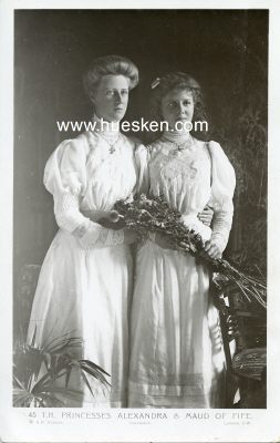PHOTO-POSTKARTE T.H. Princesses Alexandra & Maud of Fife
