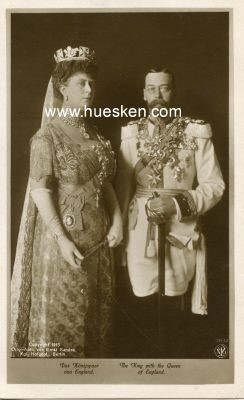 PHOTO-POSTKARTE Das Königspaar von England (The King...