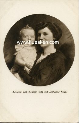 PHOTO-POSTKARTE Kaiserin und Königin Zita mit...