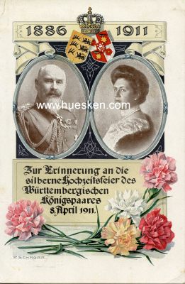 FARB-POSTKARTE 1886-1911 Zur Erinnerung an die silberne...