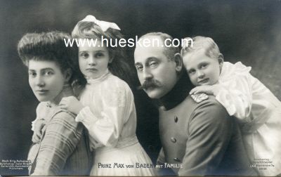 PHOTO-POSTKARTE Prinz Max von Baden mit Familie