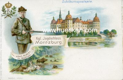 FARB-POSTKARTE Jubiläumspostkarte: Kgl. Jagdschloss...