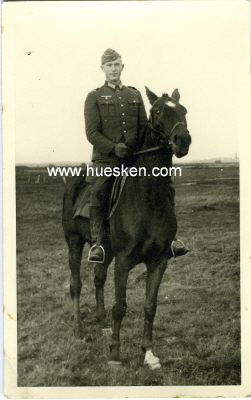PHOTO 14x9cm: Kavallerist zu Pferd.