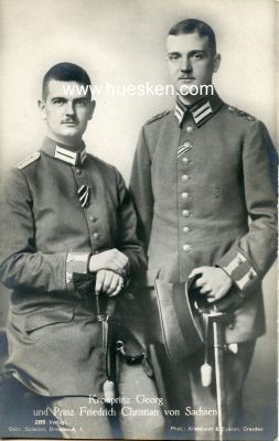 PHOTO-POSTKARTE Kronprinz Georg und Prinz Friedrich...