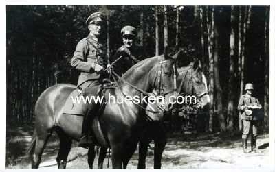 PHOTO 8x13cm: zwei Offiziere zu Pferd.