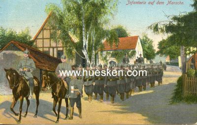 FARB-POSTKARTE 'Infanterie auf dem Marsche', 1914...