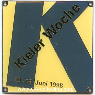 KIEL. Plakette zur Kieler Woche vom 20.-28. Juni 1998....