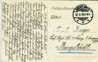 Foto 2 : POSTKARTE 'Angetretene Kompanie'. 1916 aus Oberplanitz...
