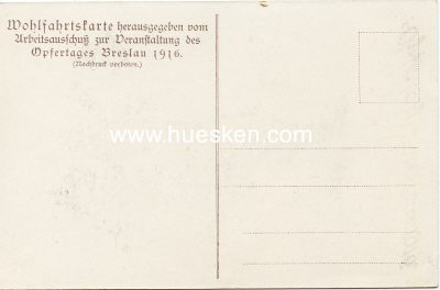 Foto 2 : BRESLAU (WROCLAW). Postkarte 'Opfertag - Breslau 1916'....