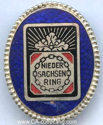 NIEDERSACHSENRING. Ehrenzeichen um 1930. Weißmetall...