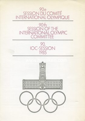 90. IOC-SESSION OST-BERLIN 1985. Großformatiges,...