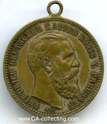 MEDAILLE 1888 (von W M). Kopf Kaiser Friedrich III. mit...