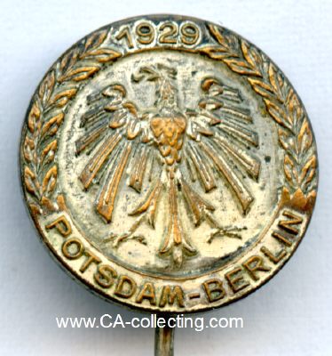 SIEGERNADEL 1929 'POTSDAM - BERLIN'. Bronze versilbert....