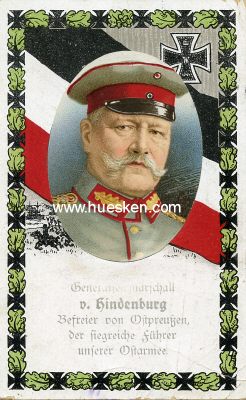 FARB-POSTKARTE Generalfeldmarschall von Hindenburg,...