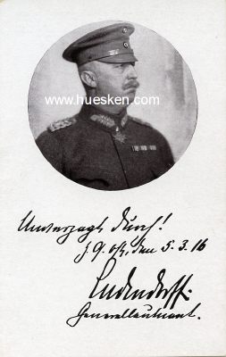 PHOTO-PORTRÄTPOSTKARTE Generalleutnant Ludendorff....