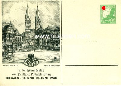 GANZSACHE-POSTKARTE 1938 zum 3. Reichsbundestag 44....