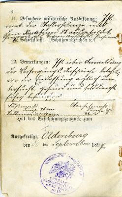 Foto 4 : MILITÄR-PASS JK 1894 für den Vizewachtmeister...