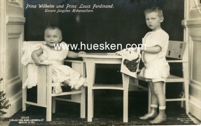 PHOTO-POSTKARTE Prinz Wilhelm und Prinz Louis Ferdinand....