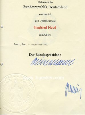 Photo 2 : HEINEMANN, Gustav. Bundespräsident und...