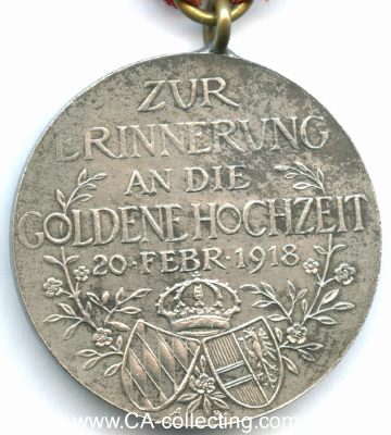 Foto 2 : GOLDENE HOCHZEITS-JUBILÄUMSMEDAILLE 1918 (verliehen...