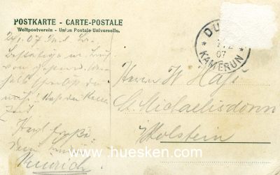 Photo 2 : FARB-POSTKARTE Kamerun - Factorei Longjy. 1907 gelaufen,...
