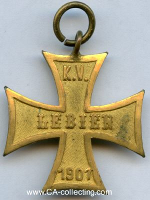 LEBIEN (DAMNICA). Kreuz des Kriegerverein Lebien. Bronze...