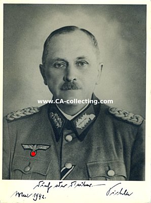 FISCHER, Kurt. Generalleutnant des Heeres z.V.,...