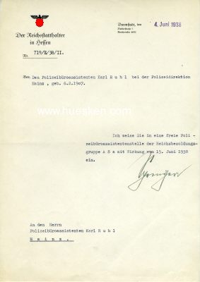 Photo 2 : SPRENGER, Jakob. NSDAP-Gauleiter und Reichsstatthalter in...