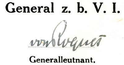 ROQUES, Karl von. General der Infanterie und General der...